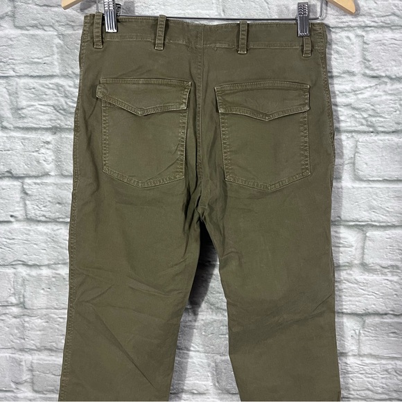 NILI LOTAN ‘Jenna’ Cropped Raw-Edge Cotton Twill Pants Olive Green US 2 - Picture 7 of 11